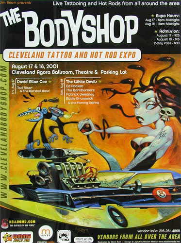 Glenn Barr Tattoo and Hot Rod Expo Poster - signed