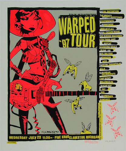 Glenn Barr Vans Warped Tour 97 Blink-182 Poster - signed
