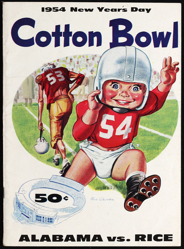 1954 18th Annual Cotton Bowl Classic Alabama vs Rice College Football Program