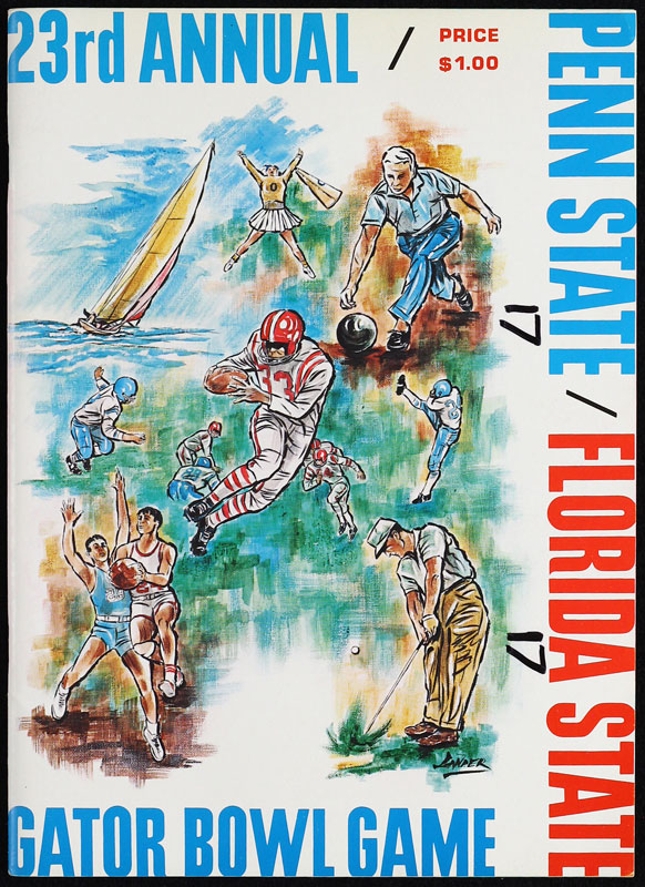 1967 23rd Annual Gator Bowl Penn State vs Florida State College Football Program