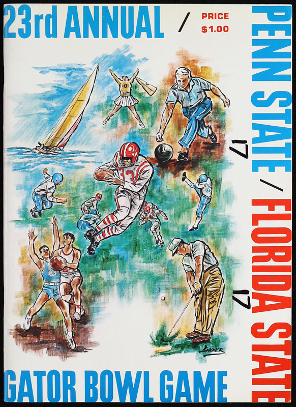 1967 23rd Annual Gator Bowl Penn State vs Florida State College Football Program