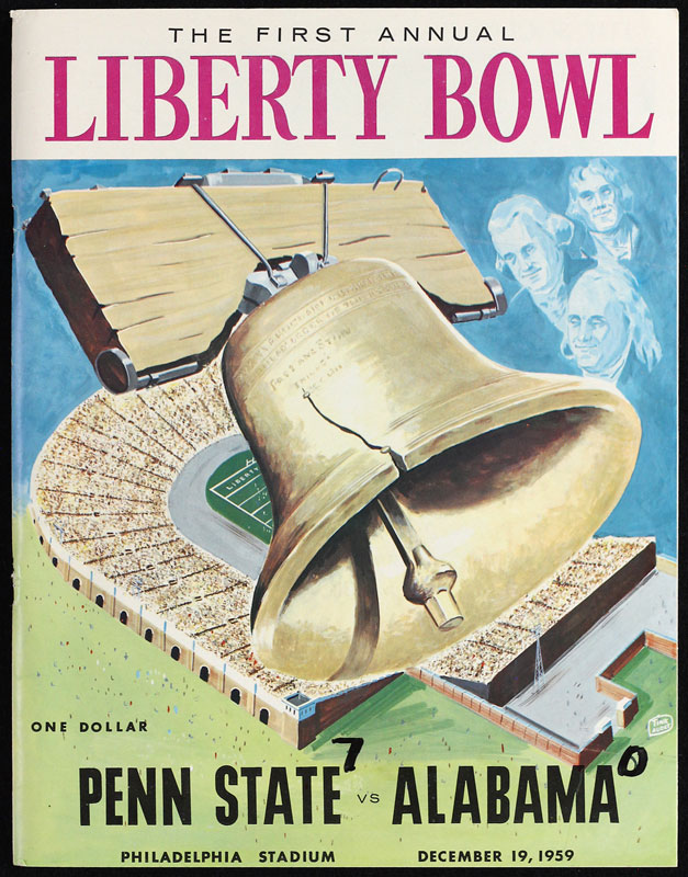 1959 1st Annual Liberty Bowl Penn State vs Alabama College Football Program