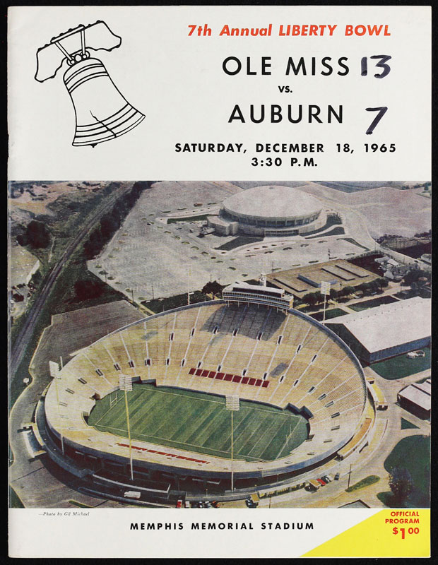 1965 7th Annual Liberty Bowl Mississippi vs Auburn College Football Program