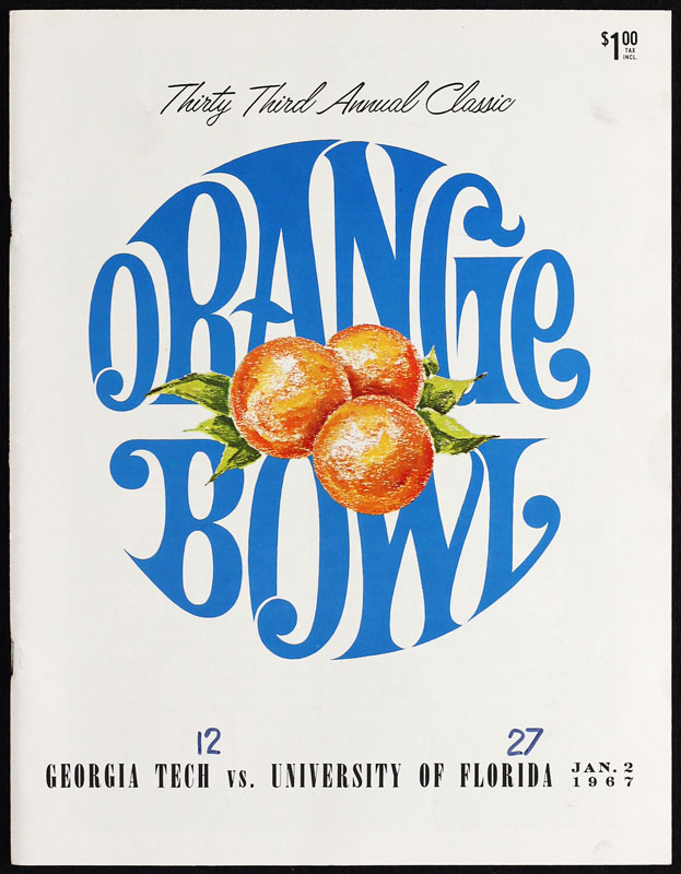 1967 33rd Annual Orange Bowl Georgia Tech vs Florida College Football Program