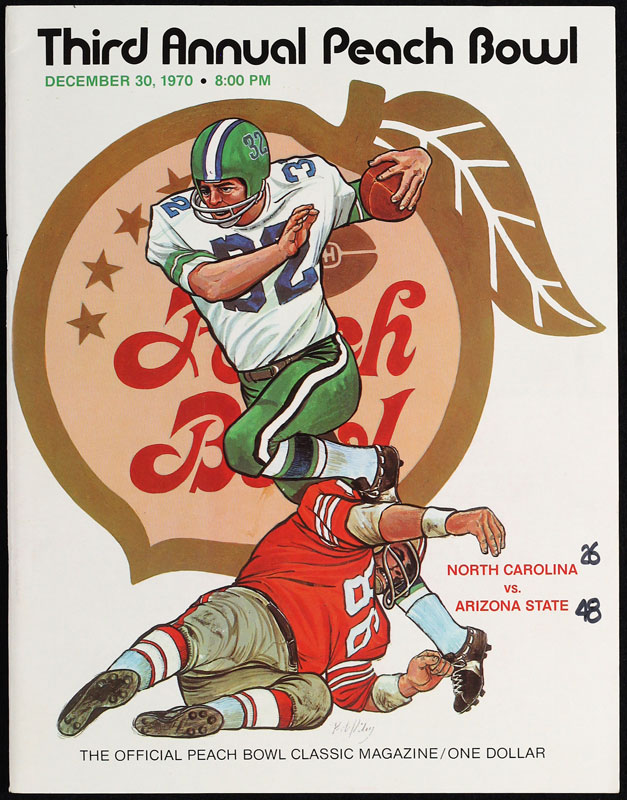 1970 3rd Annual Peach Bowl North Carolina vs Arizona State College Football Program