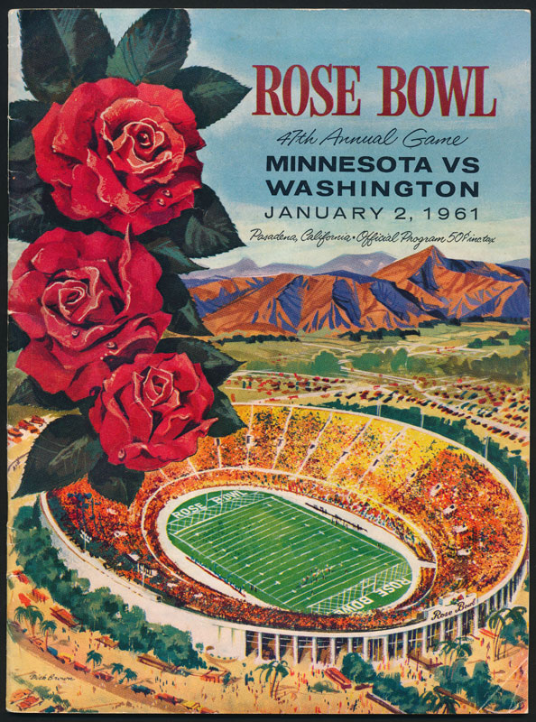 1961 Rose Bowl Minnesota vs Washington College Football Program