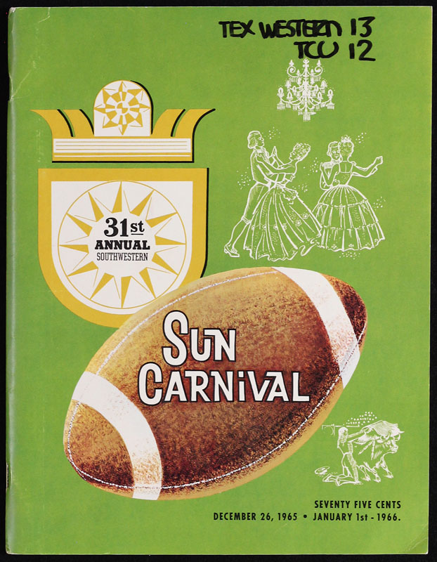 1965-1966 Sun Bowl Texas Western vs TCU College Football Program