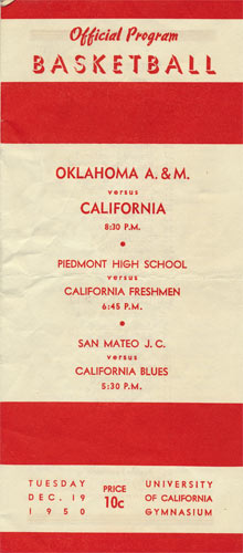 1950 California Colleges and High School Basketball Program