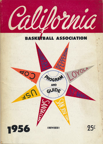 1956 Revised California Basketball Association Program and Guide  Basketball Program
