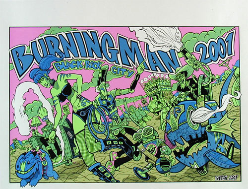 Jamie Burton Burning Man 2001 Poster