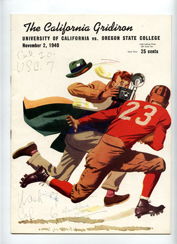 1940 Cal vs Oregon State College Football Program