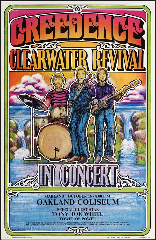 1971 Creedence Clearwater Revival Tour Oakland Concert  Poster