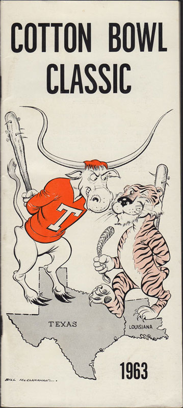 1963 Texas vs LSU Cotton Bowl 27 Media Guide