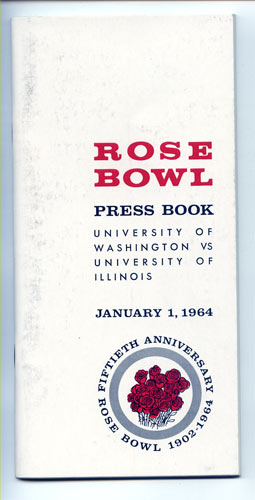 1964 Washington vs Illinois Rose Bowl Football Media Guide