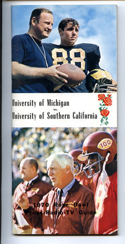 1970 Rose Bowl Michigan vs USC Football Media Guide
