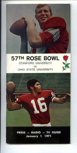 1971 Stanford vs Ohio State Rose Bowl 57 Football Media Guide