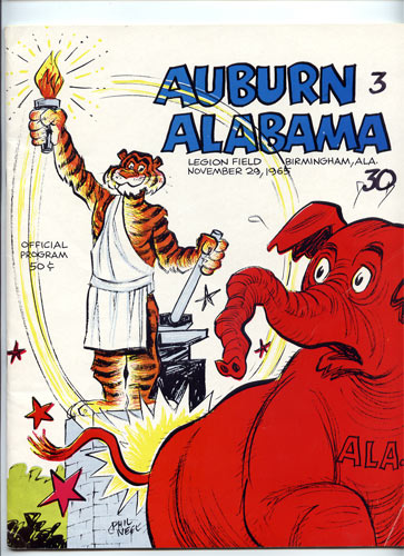 1965 Auburn vs Alabama Iron Bowl College Football Program