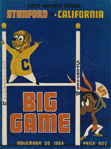 Big Game Stanford vs Cal 1954 College Football Program