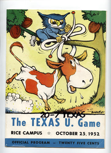 1952 Texas vs Rice College Football Program