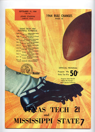 1964 Texas Tech vs Mississippi State College Football Program