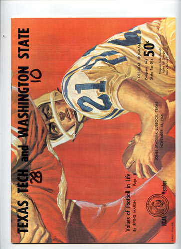 1964 Texas Tech vs Washington State College Football Program