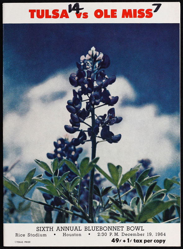 1964 6th Annual Bluebonnet Bowl Tulsa vs Ole Mississippi College Football Program