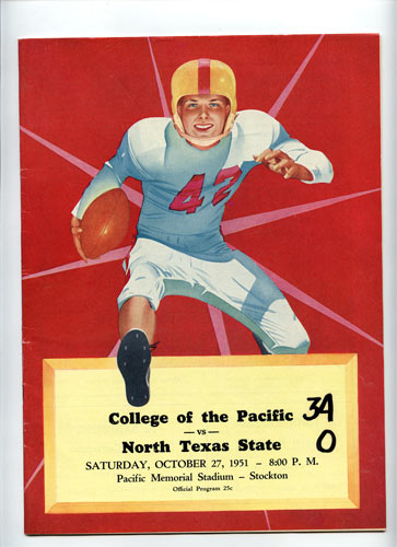 1951 College of the Pacific vs North Texas State College Football Program