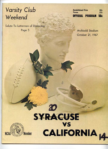 1967 Syracuse vs Cal College Football Program