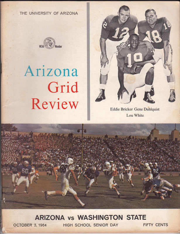 Arizona Grid Review Arizona vs Washington State 1964 College Football Program