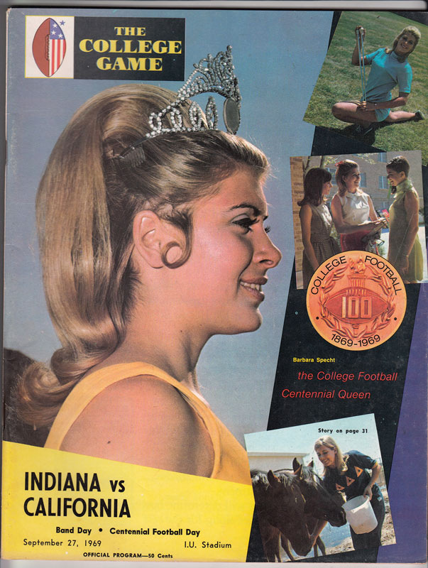 Indiana vs California 1969 College Football Program