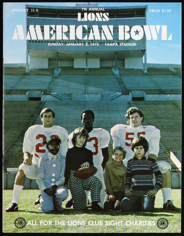 1975 7th Annual Lions American Bowl College Football Program