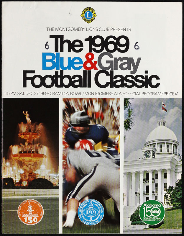 1969 31st Annual Blue and Gray Classic College Football Program