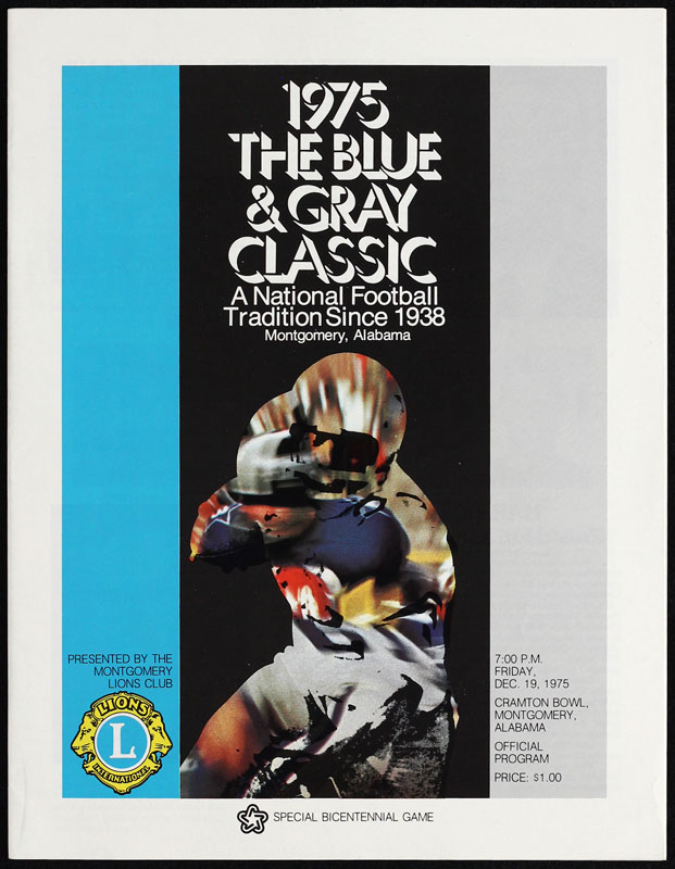 1975 37th Annual Blue and Gray Classic College Football Program