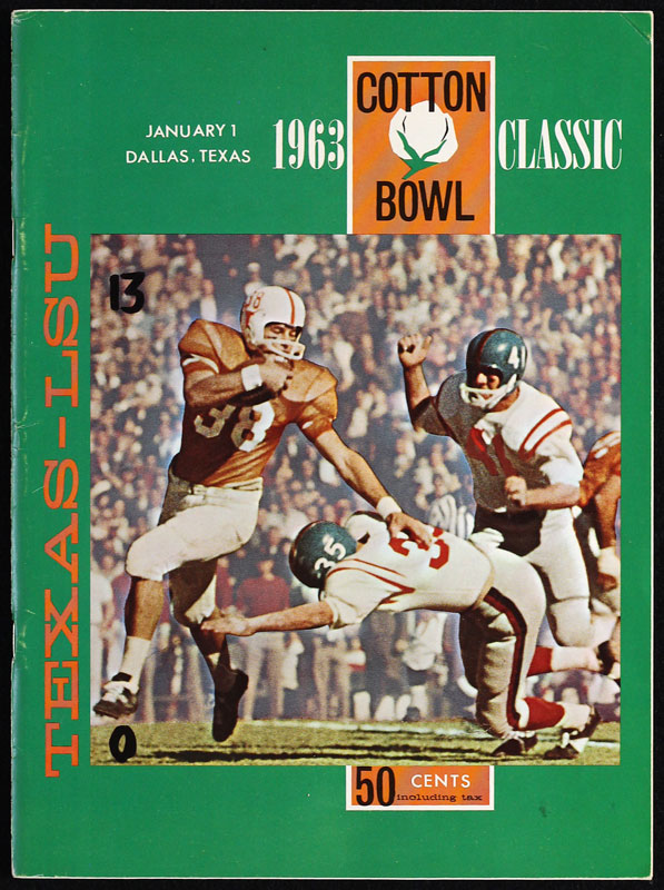 1963 27th Annual Cotton Bowl Classic Texas vs LSU College Football Program