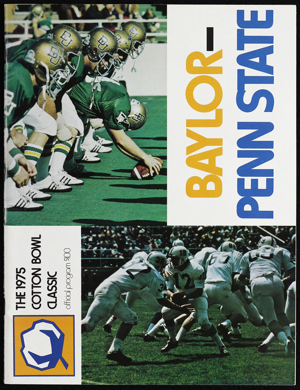 1975 39th Annual Cotton Bowl Classic Baylor vs Penn State College Football Program