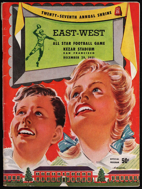 1951 27th Annual Shrine East-West Game College Football Program