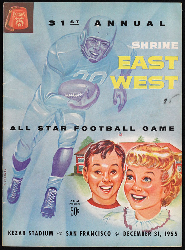 1955 31st Annual Shrine East-West Game College Football Program