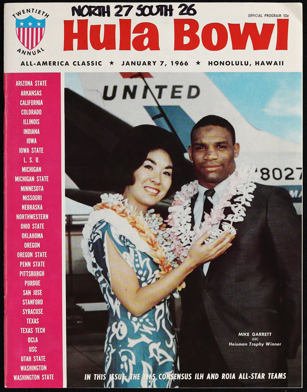 1966 20th Annual Hula Bowl College Football Program