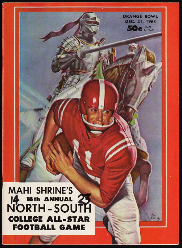 1963 18th Annual Mahi Shrine North-South All-Star Game College Football Program