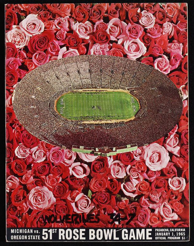 1965 Michigan vs Oregon State Rose Bowl College Football Program