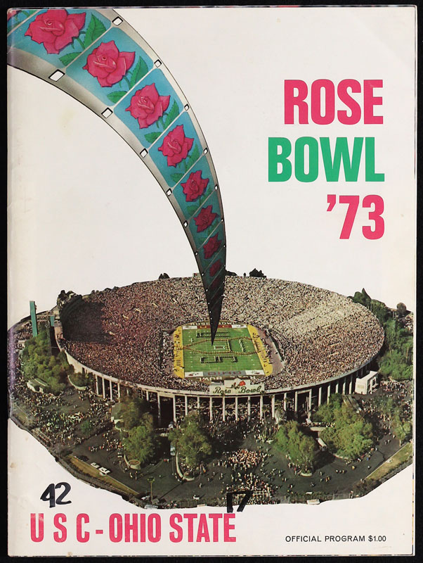 1973 Rose Bowl Program USC vs Ohio State College Football Program