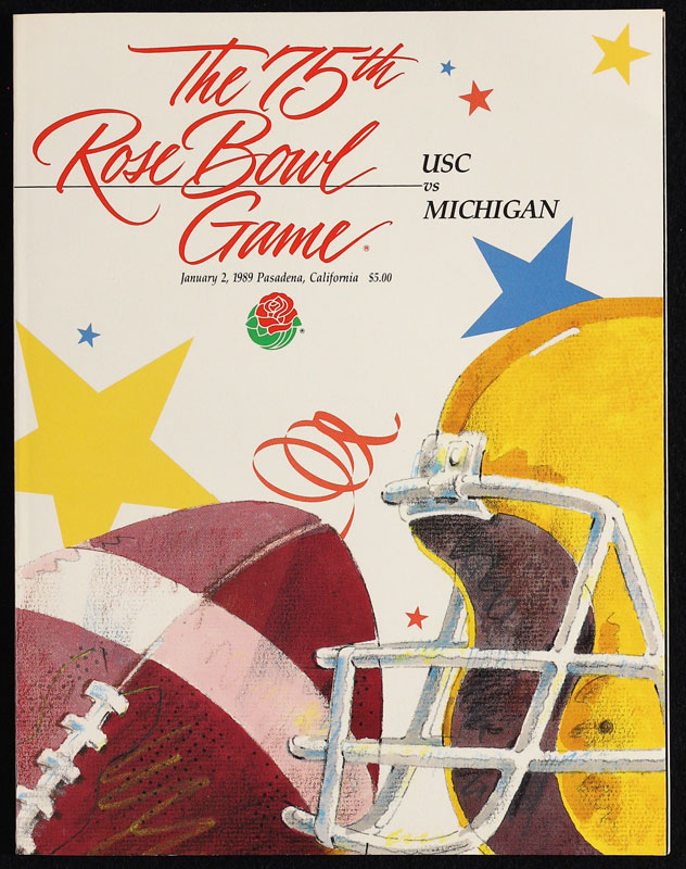 1989 USC vs Michigan Rose Bowl College Football Program