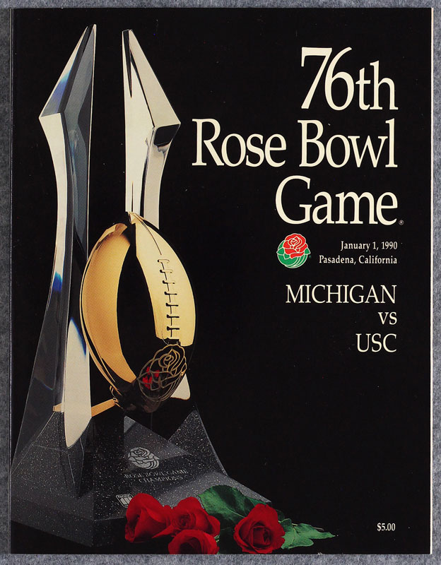1990 Michigan vs USC Rose Bowl College Football Program