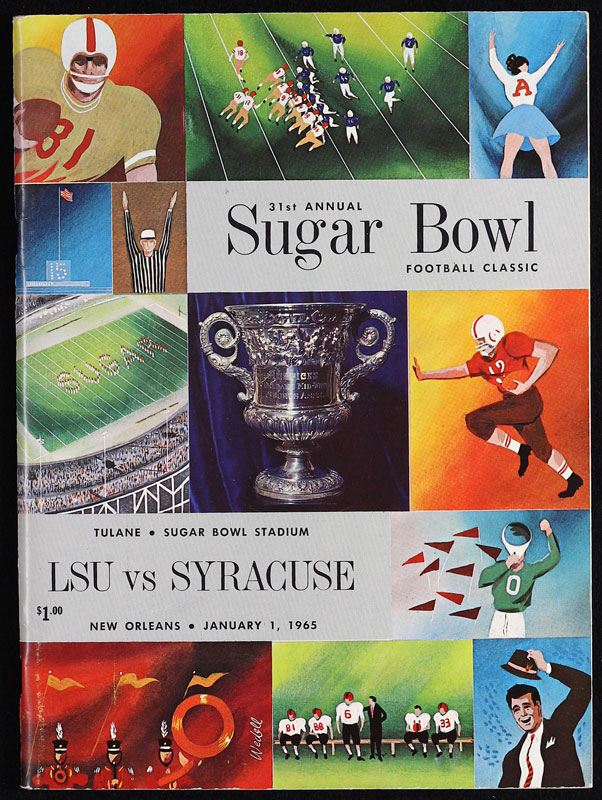 1965 LSU vs Syracuse 31st Sugar Bowl College Football Program