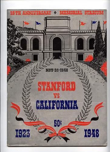 Big Game Stanford vs Cal Bears 1948 College Football Program