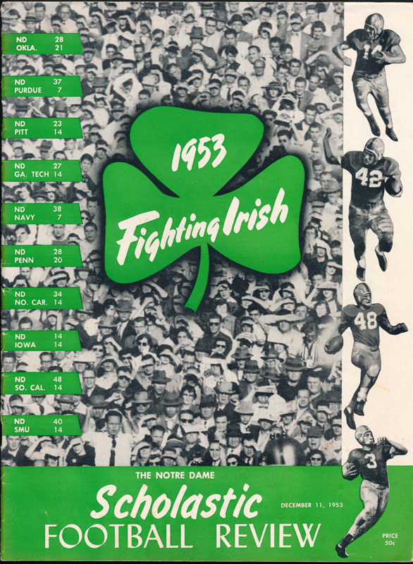1953 Notre Dame Fighting Irish Scholastic Football Review Football Yearbook
