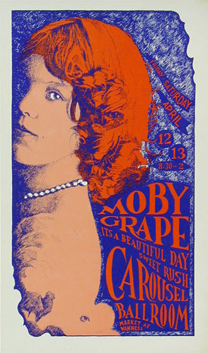 L. Kent Hollister Carousel Ballroom Moby Grape Poster