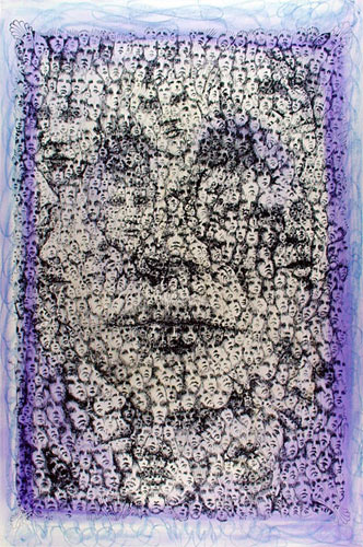 Lee Conklin Faces Monoprint