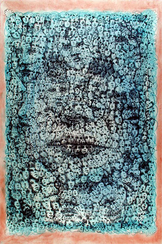 Lee Conklin Faces Monoprint