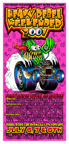 Jeff Wood and Spine - Drowning Creek Heavy Rebel Weekender 2001 Poster